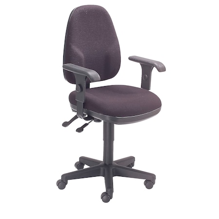 Interion By Global Industrial Interion Task Chair With 19inH Back & Adjustable Arms, Fabric, Black 594140BK